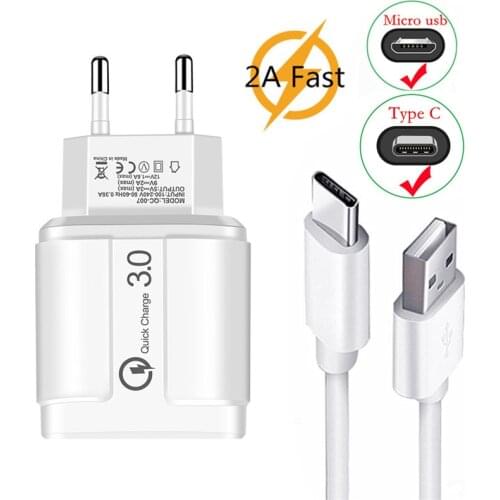 For Samsung Galaxy A32 A10 J7 S6 Phone Charger Fast 3A Type C Micro USB data Cable For Huawei Nova 5T P9 P30 lite P Smart Z 2021