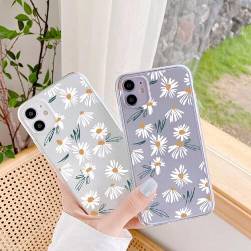Cute Daisy Phone Case For Samsung Note 10 plus 20 8 9 S20 FE S10E S9 S8 S10 A21 A40 A50 A71 A51 A30 A70 Cartoon Soft Cover Capa