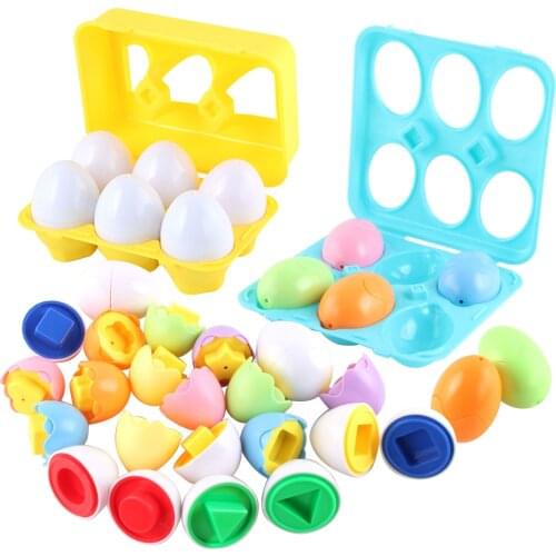 Childrens Montessori Early Learning Educational DIY Matching Clever Egg Math Toys Mixed Shape Pair Bumping Montessori Toys