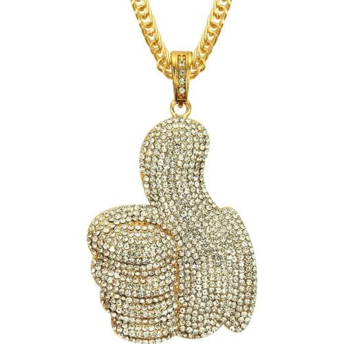 2020European And American Accessories New Fashionable Mens Pendant Necklace Full Of Thumbs Stick Personalized Gesture