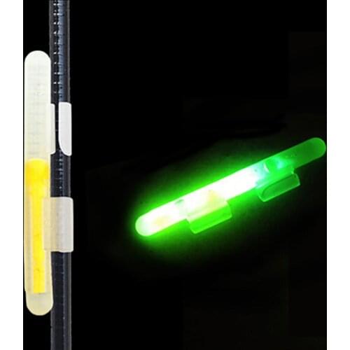 20pcs Fluorescent Fishing Rod Glow Clip-on Lights Sticks Night Fishing Equipment