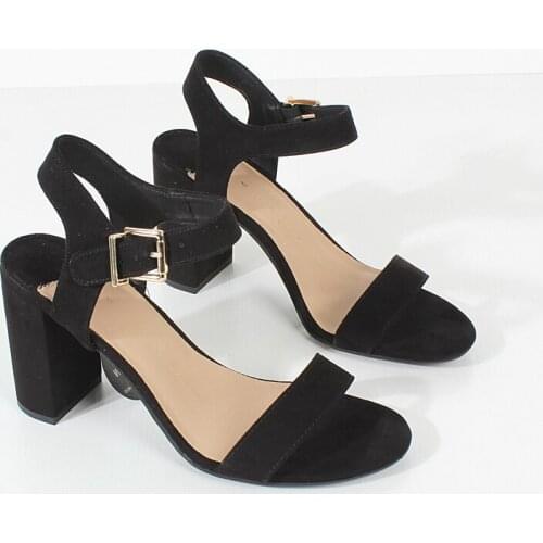 Summer fashion womens sandals 2021 new style suede belt buckle high heels British style comfortable womens shoes 9cm