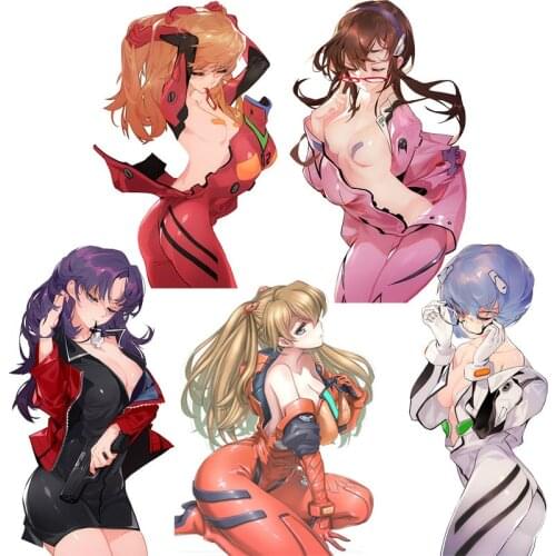 Hot Anime Car Styling Girl Rei Langley Asuka Bodysuit Breasts Vinyl Decals Cartoon Sexy Girl Car Sticker Decor Auto Decoration