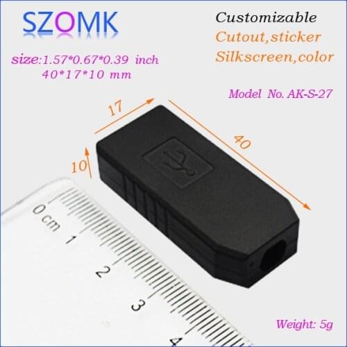 Small plastic diy USB box (100 pcs) 40*17*10mm diy box manufacture plastic abs enclosure szomk electrical box