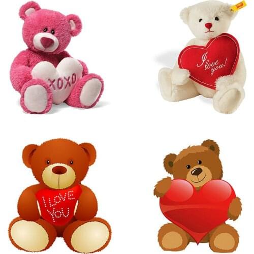 Three Ratels QC553 cute Plush toys love Bear Home decoration nursery sticker refrigerator toilet laptop gift Decal