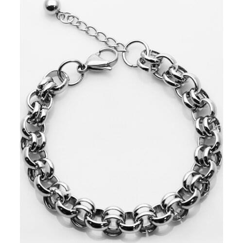 Fashion trendy mens wild simple titanium steel mens and womens bracelet jewelry