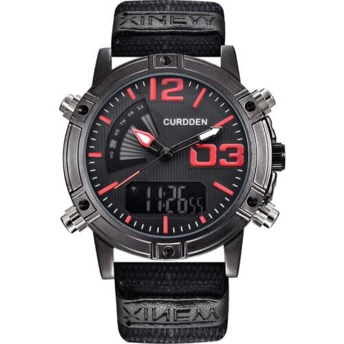 CURDDEN 3005 Brand Luxury Chronograph Business Watch Men Fashion Nylon Dual Time Military Sports Watches Relojes Lujo Marcas Men
