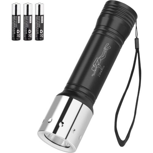 Outdoor strong light long shot LED waterproof T6 aluminum alloy 5 mode portable diving lighting flashlight