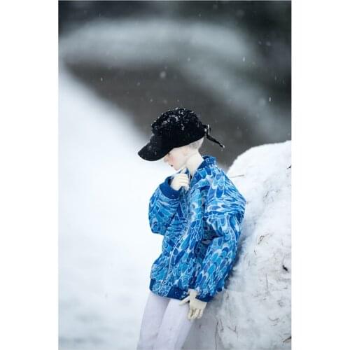 BJD doll clothes suitable for 1/3 1/4 Uncle size matching male blue long sleeve baseball jacket doll accessories