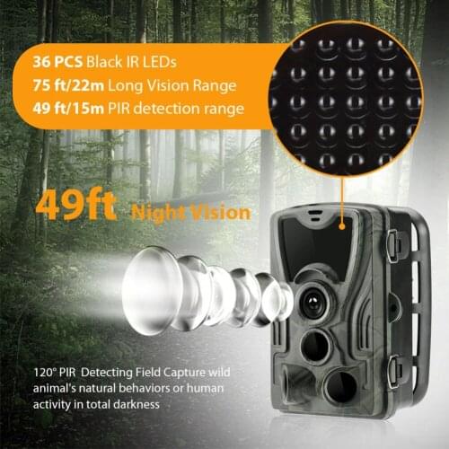 HC 801A Hunting Cameras Infrared Night Version Trail Camera Photo Traps 16MP 1080P IP65 Wildlife Camera Cams 0.3s Trigger Time