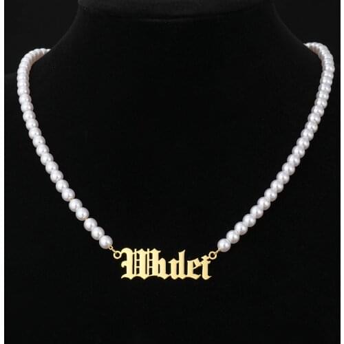 Custom Name Necklace Customized Necklaces Custom Pearl Necklace Stainless Steel Necklaces For Baby Women Girlfriend Gift
