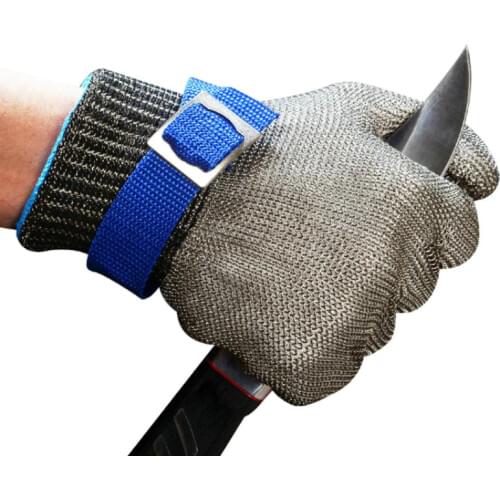 Anti-Cut Outdoor Fishing Gloves Stainless Steel Glove Fishing Hunting Gloves Steel Wire Metal Mesh Butcher Cut-Resistant Gloves