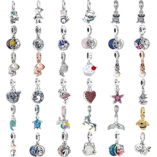 New Fashion Charm Original City Mushroom Flamingo Dog Fox Pendant Fits Original Pandora Ladies Bracelet Jewelry Gift