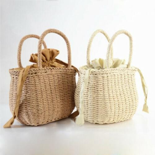 Hot Women Straw Bags Woven Bag Summer Beach Rattan Shoulder Bag Bamboo Bag Handbag