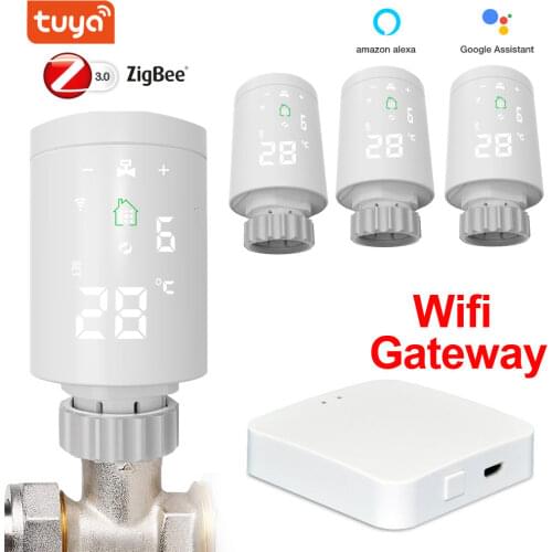 TUYA ALEXA ZigBee3.0 Smart Gateway Hub Thermostatic Radiator Valve TRV Temperature Controller Smart Radiator Thermostat