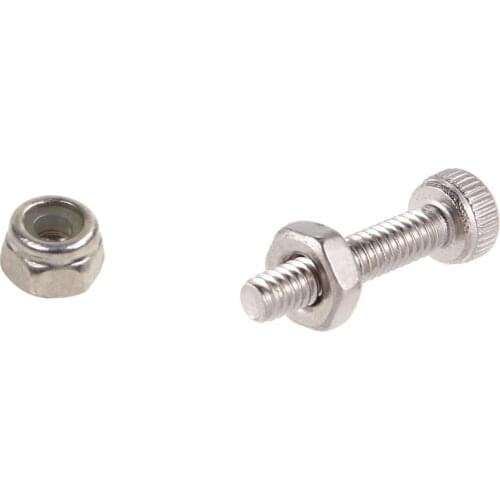 50Pcs M2 Zinc Plated Self-Locking Nylon Hex Lock Nuts & 50Set M2X10mm Hex Socket Head Knurled Cap Screws Bolts Nut