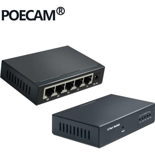 Networking switches factory US EU plug laptop 5 Port Gigabit Ethernet Switch cheapest 5 ports switch 10/100/1000
