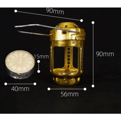 Candle Lantern Mini Bright Aluminium Alloy Brass Night Fishing Hanging Candle Lamp for Outdoor Camping Angling Fishing Tools