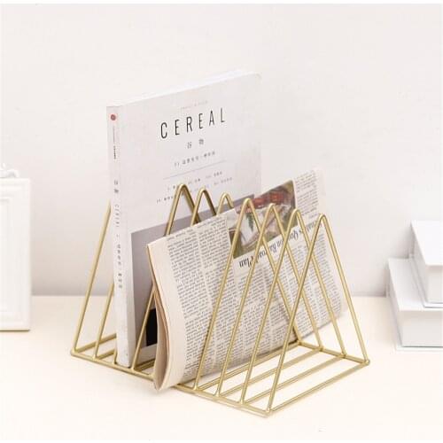 Triangular Metal Table Storage Basket European Chic Nordic Desk Storage Basket Magazine Paper Documents Organizer Home Decor S L