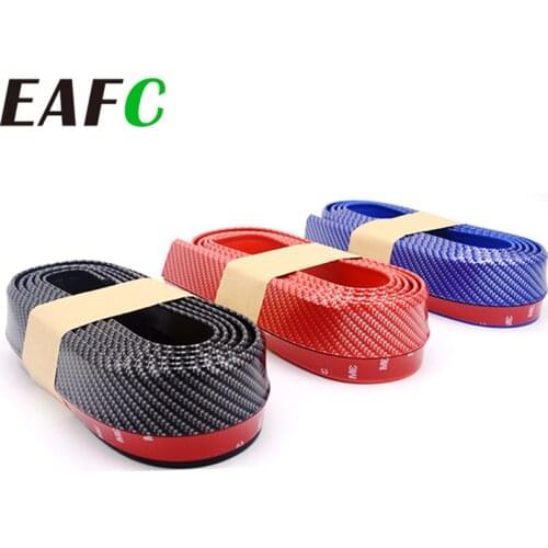 Universal Car Front Bumper Lip Carbon Fiber Rubber Splitter Chin Spoiler Side Skirt Rubber Anti Scratch Protector Body Kit Trim