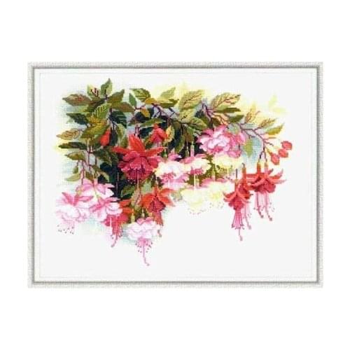 Top Quality Beautiful Hot Sell Counted Cross Stitch Kit Fuchsia Flower Flowers riolis 1398