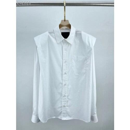 Fyion Womens Solid White Blouse Turn down Collar Long Sleeve Vintage Single Breasted Shirt and Tops 2021 Autumn