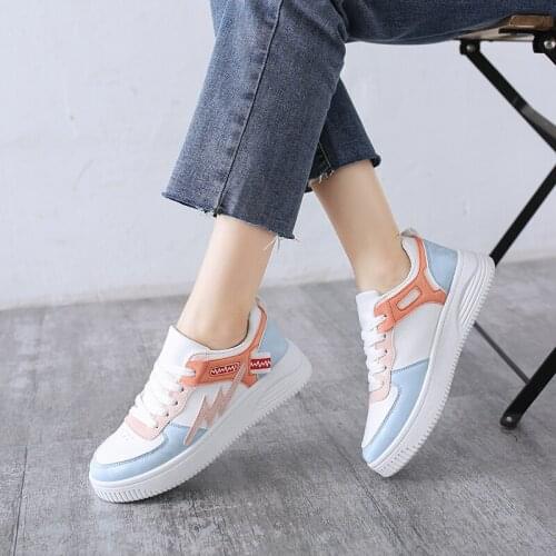 2021 Autumn New Women Sneakers All-match Thick Flat Sports Fashion Casual Trainers Women Walking White Shoes Tenis Feminino