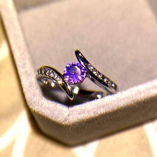 Silver color Infinity Endless Love Finger Rings for Women Clear Blue/Purple CZ Anel Female Ring Promise Jewelry Gift