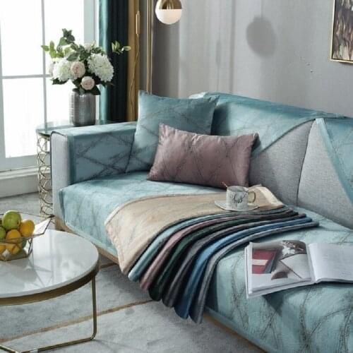 1Piece Plush Sofa Cushion Four Seasons Universal Non-Slip Cushion Nordic Simple Sofa Towel Home Decoration