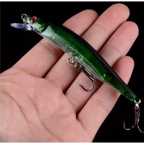 1pcs minnow Fishing Lures 10cm/8.5g Aritificial 3D eyes Laser Hard green Wobblers Crankbait Plastic Baits Fishing Tackle tools