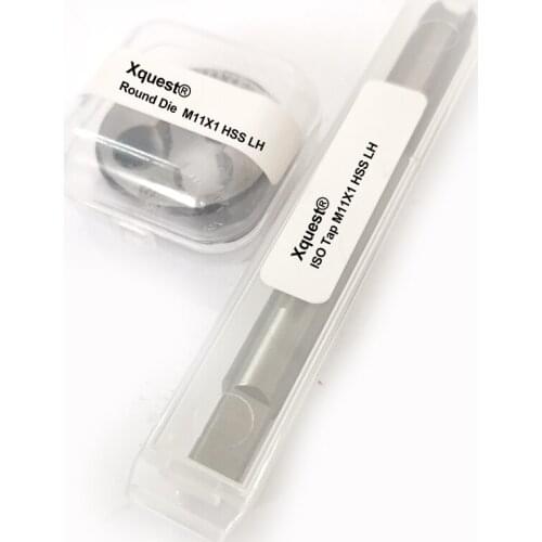 2pcs HSS Metric thread Left Hand tap and die set M11 M11X1 LH Straight Flute Fine Screw thread Plug Taps Round dies M11X1.5