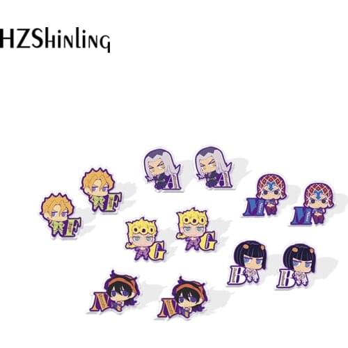 2020 New JoJos Bizarre Adventure Stud Earring Cute Anime Acrylic Earrings Resin Epoxy Jewelry Earring
