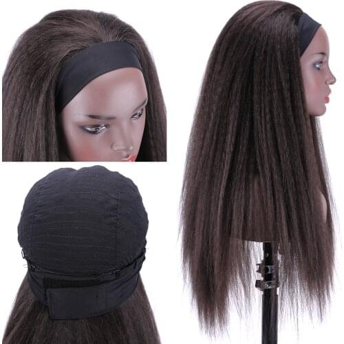 Afro Kinky Curly Hair Wig Natural Black 18 Inches High Temperature Synthetic Hair Wigs for Women