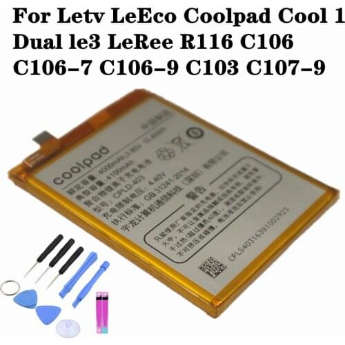 Genuine CPLD-403 Battery For Letv LeEco Coolpad Cool1 Cool 1 Dual le3 LeRee R116 C106 C106-7 C106-9 C103 C107-9 Batteries +Tools