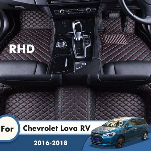 RHD Car Floor Mats For Chevrolet Lova RV 2018 2017 2016 Auto Interiors Accessories Styling Custom Front & Rear Side Rug Cover