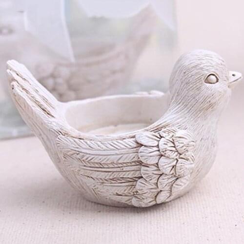 1/2/4PCS White Bird Candle Holder Vintage European Candlestick Tea Light Holders Home Decoration Creative Resin Table Ornaments