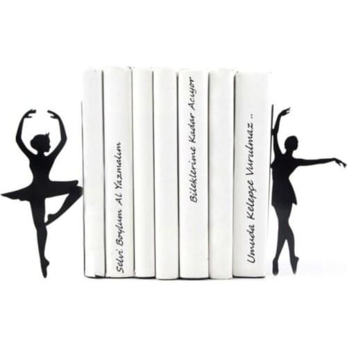 Black Ballerina Figured Cute Decorative Desktop Organizer Office Home Bookends Book Ends Stand Holder Shelf Book Rack