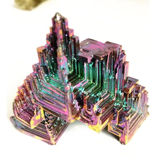Colorful natural bismuth mineral rainbow healing crystals gemstones provide energy as for gift