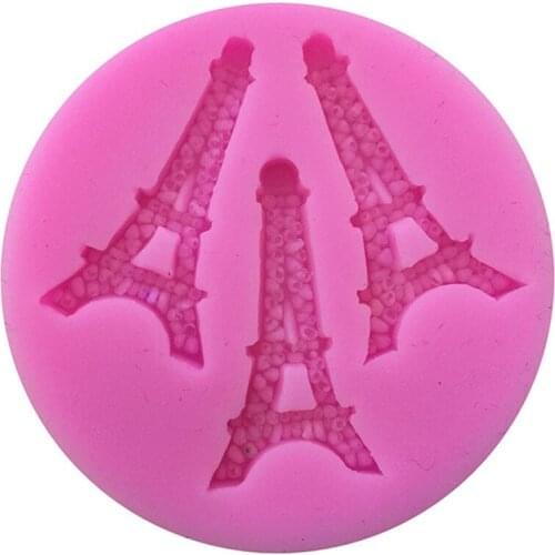 3-Hole Paris Tower Cake Mold Fondant Silicone Mold Cake Tools Food-Grade Safe Candy Moulds E096