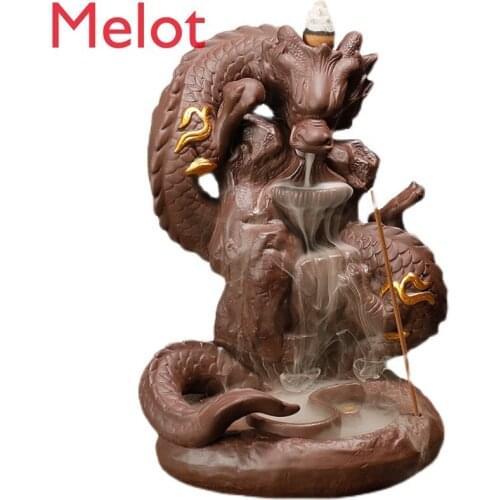 Purple Sand Dragon Smoke Backflow Incense Burner Tea Ceremony Tea Room Decoration Creative Dragon Home Indoor Incense Ceremony