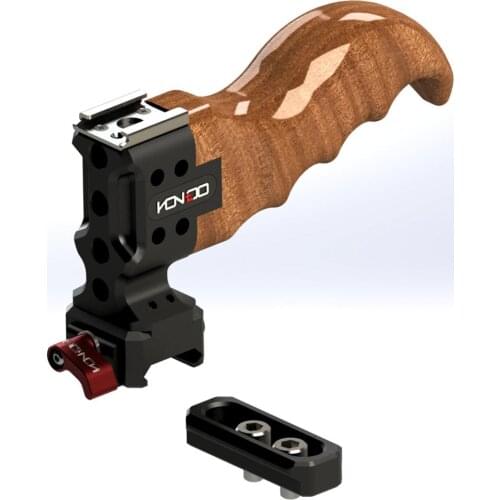 HONTOO Wooden Top Handle Hand Grip NATO Handle DSLR Cage handle cold shoe mount for NATO rail 1/4 3/8 screw for A7 BMPCC 4K CAGE