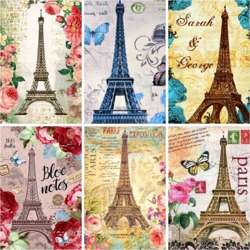 HUACAN 5D DIY Diamond Painting Tower Landscape Home Decoration Embroidery Picture Handcraft Art Kits Lover Gift