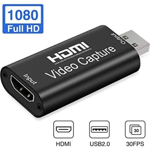 4K Video Capture Card USB2.0 HDMI-compatible Video Grabber Record Box for PS4 Game DVD Camcorder Camera Recording Live Streaming