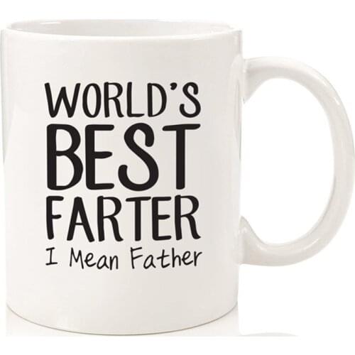 Coffee Mugs and Cups Worlds Best Dad Eco Friendly White Ceramic Tea Milk Beer Mug Drinkware Cup Unique Gifts For Fathers Day