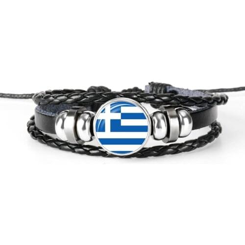ITALY GREECE ALBANIA ANDORRA BULGARIA CROATIA SAN MARINO Southern Europe National Flag Glass Cabochon Leather Bracelet Men Women