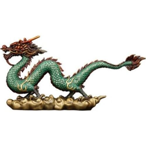 COLORFUL COPPER DRAGON STATUE PLACED PIECES OF FENG SHUI HOME DECORATION DECORATION HOTEL OFFICE FAMILY DECORATION ACCESSORIES