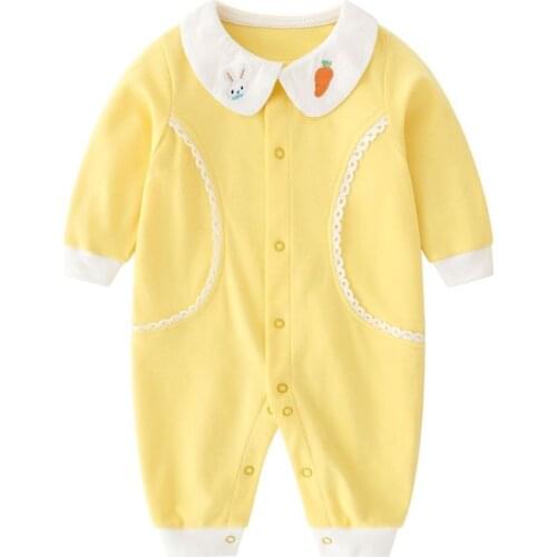 Cute Baby Girls Rompers Long Sleeve Cotton Infant Jumpsuits Spring Autumn Toddler Outfits Baby Girl Clothes 5 Colors
