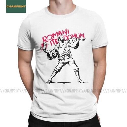 Mens T-Shirt Romani Ite Domum Monty Python T Shirts Cotton Tee Short Sleeve Spanish Inquisition Romans Domum Tops Plus Size