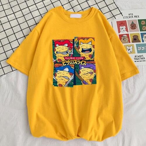 Mutant Ninja Pizza Slices Printing Mens T-Shirts Fashion Loose T Shirts Simplicity Vintage Tshirts Cool Comfortable Men Tops