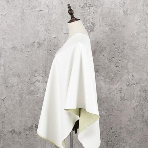 140cm*100cm Soft non-elastic matte white fine grain PU leather fabric motorcycle jacket leather clothing fabric